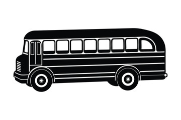 Silhouette of a retro school bus vector style illustration.eps