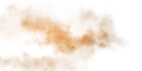Bright Orange Smoke Cloud Illustration. Fantastic orange smoke. Magic smoke. Smog cloud on podium or stage. Fog vapor over ground or water surface, magic haze. PNG.