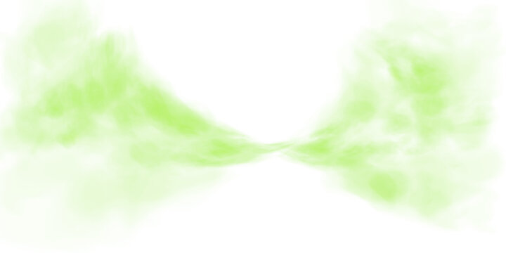 Bright Green Smoke Cloud Illustration. Fantastic green smoke. Magic smoke. Smog cloud on podium or stage. Fog vapor over ground or water surface, magic haze. Magic smoke, magic fog, green steam. PNG.