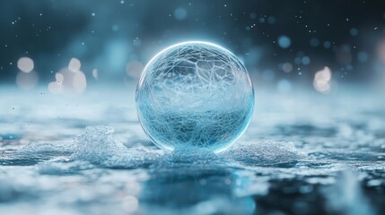 Crystalline Orb in a Frozen Aquamarine Realm