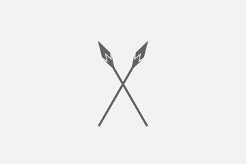 cross spear weapon minimalist black thin logo