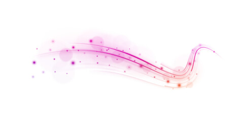 Creative vector illustration of flying cosmic meteor, planetoid, comet, fireball isolated on transparent background. Effect, png, wave,neon,line. Light arc in neon colors, in the form of a turn.