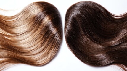 Naklejka premium Hair care Beautiful flowing hair in contrasting colors.