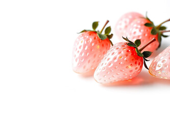 Transparent, shiny, exquisite crystal strawberries