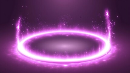 Obraz premium Purple energy ring stage, magical scene