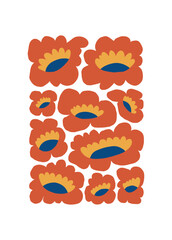 Obraz premium Floral abstract elements. Botanical composition. Modern trendy Matisse minimal style. Floral poster, invite. Vector arrangements for greeting card or invitation design