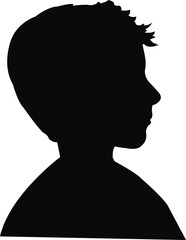 a boy head silhouette vector