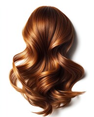 Fototapeta premium Hair care Beautiful wavy hair in a rich copper color.