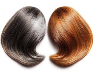 Fototapeta premium Hair care Stylish hair in two vibrant colors.