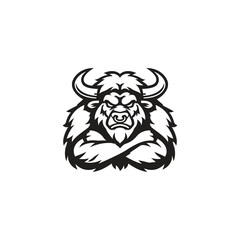 Bison vector mascot template