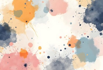 Abstract Watercolor Painting Pastel Colors Splashes Art Print