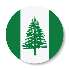 Norfolk Island flag. Norfolk Island circle flag logo icon digital vector illustration