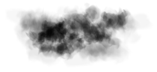 Bright black Smoke Cloud Illustration. Fantastic black smoke. Magic smoke. Smog cloud on podium or stage. Fog vapor over ground or water surface, magic haze. Magic smoke, magic fog, black steam. PNG