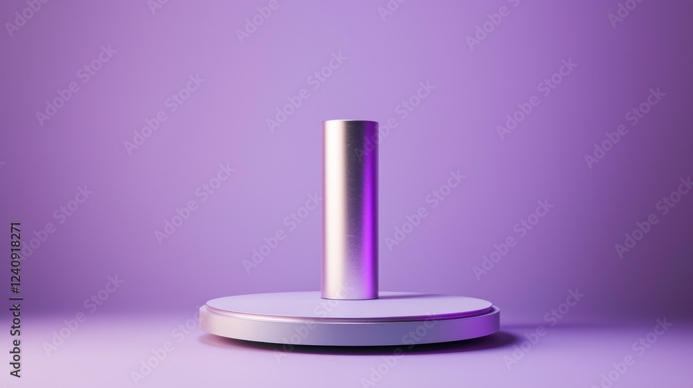 Poster minimalist product display with purple gradient background
