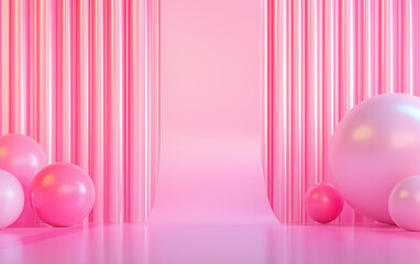 Elegant Pink Minimalist Abstract Stage Design
