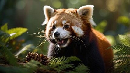  Vibrant Red Panda Exploring