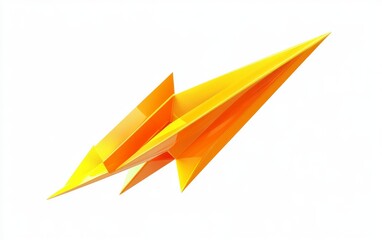 Abstract lightning bolt design, 3D render, white background, energy concept