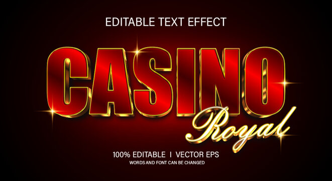 casino royal 3d vector text effect with modern style design