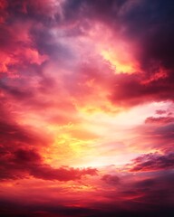 Fototapeta premium dramatic sunset sky filled with vibrant colors