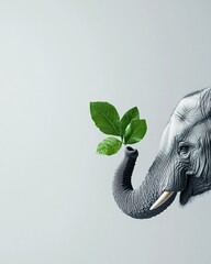 Elephant With Leaf Concept
