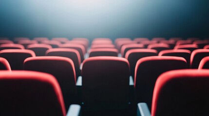 Empty cinema seats in a dark theater