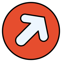 Vector Icon up, right up, arrow, sign
