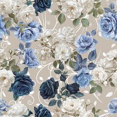 Lovely and Beautiful Spring Flowers Pattern for Fabric, Wallpaper, and More