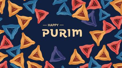 Happy Purim Festival Hamantaschen Pattern
