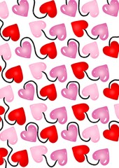 seamless background with hearts. Gift paper pattern with heart, print for gift bags with heart, print for bed linen with hearts, illustration for postcards