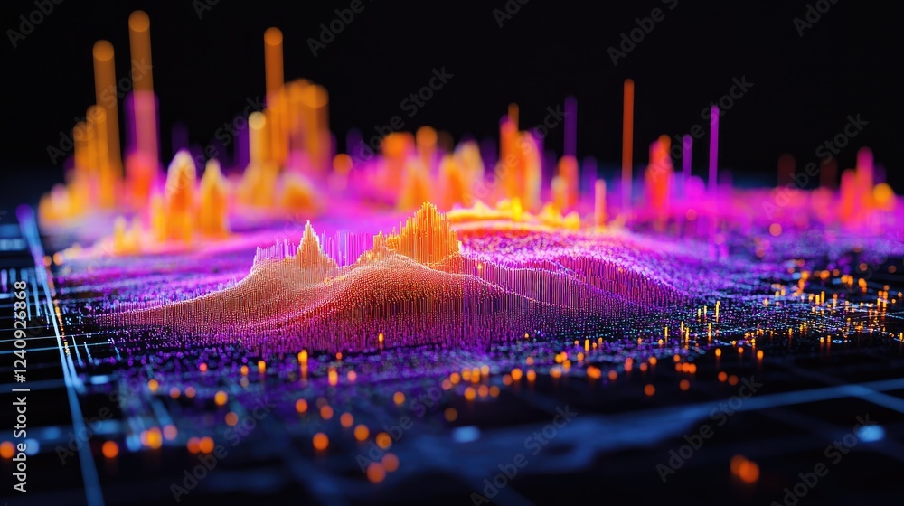 Poster d blockchain visualization highlighting secure tokenized digital assets and financial decentralizati