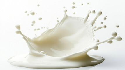 Slow-motion splash of milk in midair