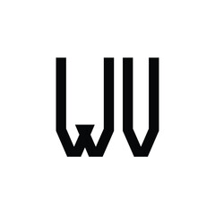 WV monogram logo design letter text name symbol monochrome logotype alphabet character simple logo