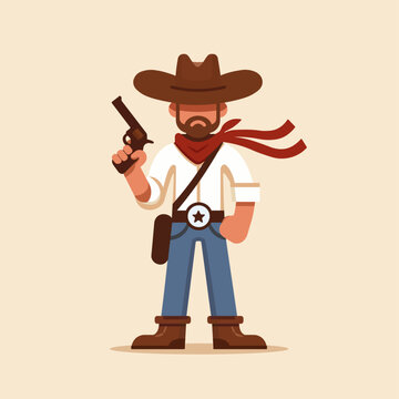 Cowboy flat vector illustration