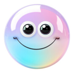 3D smiling face png character, transparent background
