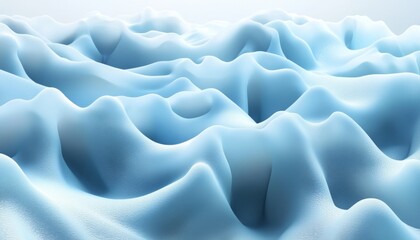Obraz premium Delicate Sky Blue 3D Wave Pattern, Abstract Minimalist Seamless Background Texture for Modern Design