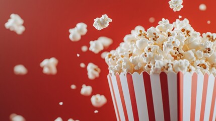 Popcorn in a Red Striped Container