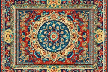 Obraz premium Ornate Persian Rug: A Tapestry of Color and Culture