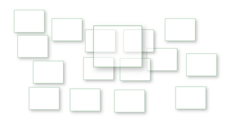 Simple Square cube box plate board on white wall background. 3d rendering. Multiple Horizontal Business Card Modern Mockup for Branding Presentation, Corporate Identity, Advertising, Graphic design.

