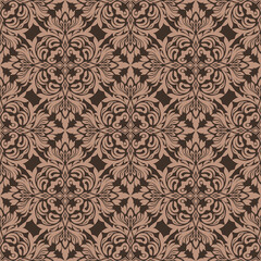 Vector damask seamless pattern with Ornamental Motifs for Decor Design.
