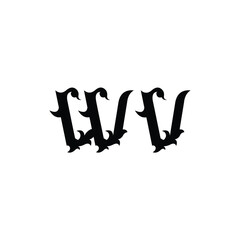 WV monogram logo design letter text name symbol monochrome logotype alphabet character simple logo