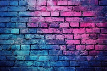 Fototapeta premium Vibrant Pink and Blue Brick Wall Texture