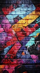 Fototapeta premium Abstract Graffiti Art On Brick Wall