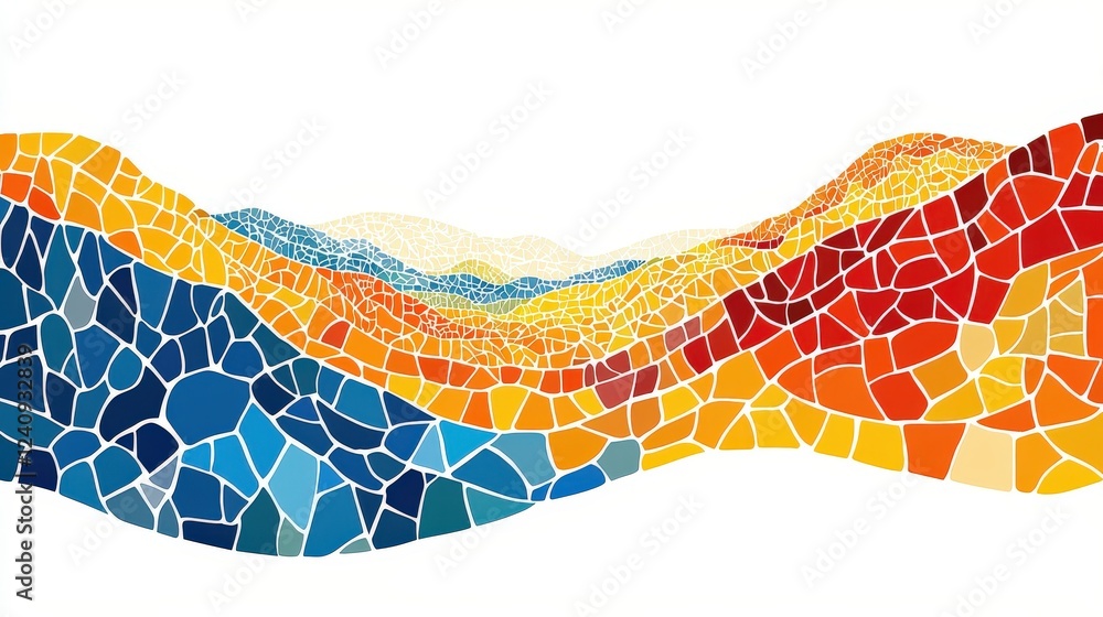 Canvas Prints colorful mosaic design with vibrant patterns on white background