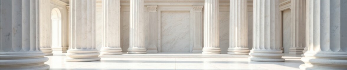 Obraz premium Elegant white marble columns supporting a grand edifice, american, washington