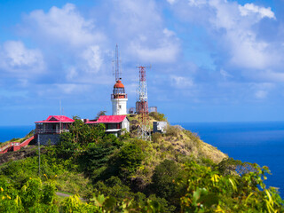 Caribbean, Lesser Antilles, St Lucia, Castries, Charlotte, lighthouse  Vieux Fort