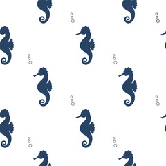 Seahorse seamless pattern