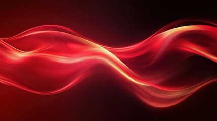 Obraz premium Abstract Red and Gold Wave: A Symphony of Light and Color
