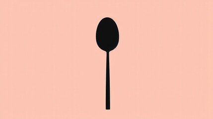 Simple Vector Illustration of a Spoon Silhouette Against a Light Background for Design Purposes