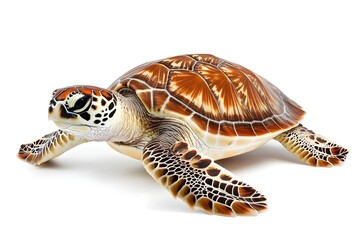 Sea Turtle Isolated on White Background.