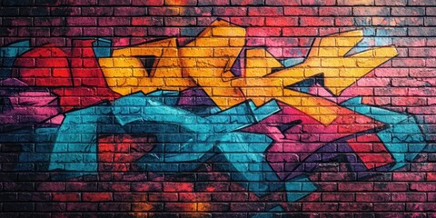 Obraz premium Vibrant Graffiti Art on a Brick Wall